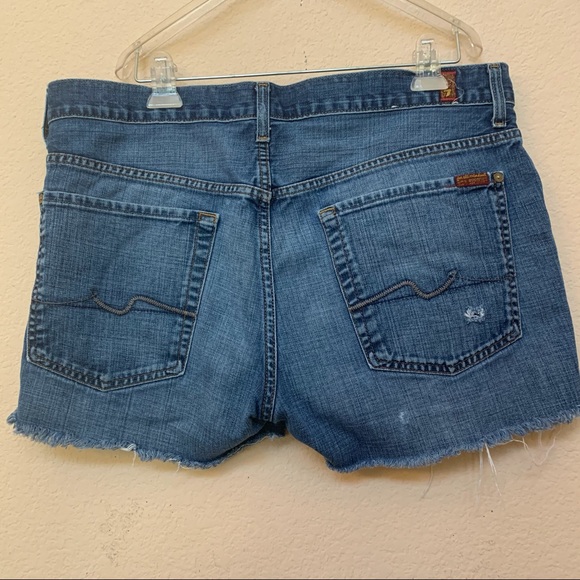 7 For All Mankind DIY Distressed Denim Shorts - Picture 3 of 10